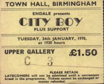 Birmingham Town Hall 24Th January 1978