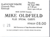 Playhouse Theatre Edinburgh 09/09/82
