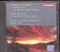 Samuel Barber/ Amy Marcy Cheney Beach - Symphony No. 1 / The School For Scandal: Overture / Symphony In E Minor (Gaelic)