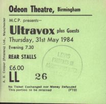 Birmingham Odeon Theatre 31/5/84