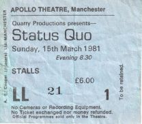 Manchester Apollo 15Th March 1981