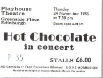 Edinburgh Playhouse Theatre 24Th November 1983
