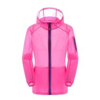 Yifafa Unisex Lightweight Waterproof Rainproof Windbreaker Coat Quick-Drying Jacket For Running, Hiking, Fishing, Pink, L