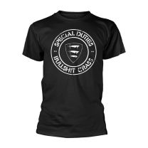 Special Duties T Shirt Bullshit Crass Band Logo Official Mens Black L - Large