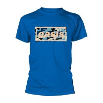 Oasis T Shirt Camo Band Logo Official Mens Royal Blue Xxl - Xx-Large