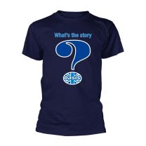 Oasis T Shirt Question Mark Band Logo Official Mens Navy Blue Xl - X-Large