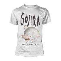 Gojira T Shirt Whale From Mars Band Logo Official Mens White L - Large