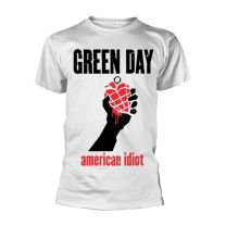 Green Day T Shirt American Idiot Heart Band Logo Official Mens White Xxl - Xx-Large