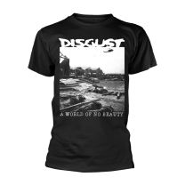 Disgust T Shirt A World of No Beauty Band Logo Official Mens Black L - Large
