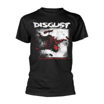 Disgust T Shirt Just Another War Crime Band Logo Official Mens Black L - Large