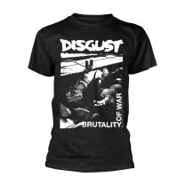 Disgust T Shirt Brutality of War Band Logo Official Mens Black M - Medium