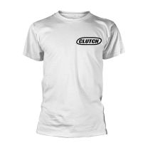 Clutch T Shirt Classic Band Logo Official Mens White S - Small