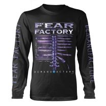 Fear Factory T Shirt Demanufacture Band Logo Official Mens Black Long Sleeve L - Large