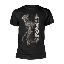 Fear Factory T Shirt Mechanical Skeleton Band Logo Official Mens Black L - Large