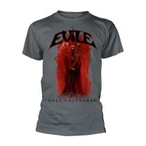 Evile T Shirt Hell Unleashed Band Logo Official Mens Charcoal M