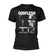 Godflesh T Shirt Decline and Fall Band Logo Official Mens Black S - Small