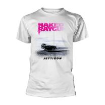 Naked Raygun T Shirt Jettison Logo Official Mens White Xxl - Xx-Large