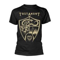 Testament Men's T-Shirt Crest Shield Band Logo Black, Black, Xl