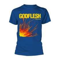 Godflesh Hymns Men's Official Logo T-Shirt Blue, Blue, L - Large