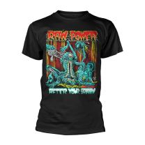 Raw Power T Shirt After Your Brain Band Logo Official Mens Black Xxl - Xx-Large