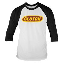 Clutch Baseball Shirt Classic Logo Official Mens White 3/4 Sleeve Raglan, White, Xxl