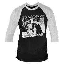 Sonic Youth Baseball T-Shirt Goo Band Logo Nue Official Men's Black 3/4, Black, S
