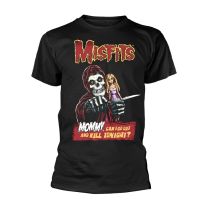 Misfits T Shirt Mommy Double Feature Band Logo Official Mens Black S - Small