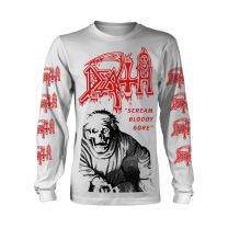Death 'scream Bloody Gore' (White) Long Sleeve Shirt - Ultrakult Clothing (Xx-Large)