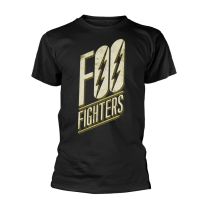 Foo Fighters Official Slanted Band Logo Nue T-Shirt Men Black, Black/White, L - Large