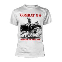 Combat 84 T Shirt Orders of the Day Band Logo Official Mens White Medium - Medium