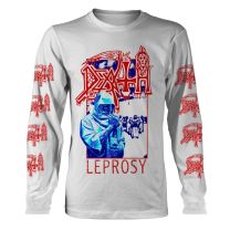 Death 'leprosy Posterized' (White) Long Sleeve Shirt - Ultrakult Clothing (Small)
