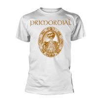 Primordial T Shirt Redemption At the Puritans Hand Band Logo New Official, White, Xxl