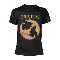 Trivium T Shirt Gold Dragon Band Logo Official Mens Black Xl - X-Large
