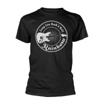 Rainbow 'long Live Rock N Roll Guitar' (Black) T-Shirt (Large) - Large