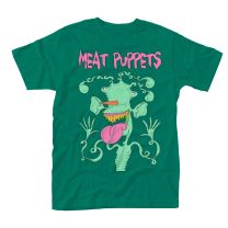 Plastic Head Men's Meat Puppets Monster Banded Collar Short Sleeve T-Shirt, Green, Small - Small