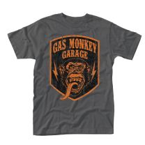 Plastic Head Men's Gas Monkey Garage Shield T-Shirt, Grey, Small - Small