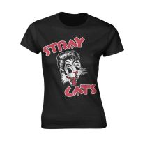 Stray Cats Cat Logo T-Shirt Black S - Women's Small