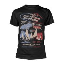 Plan 9 Men's the Earth Vs the Flying Saucers T-Shirt Black - Large