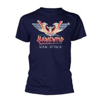Hawkwind Men's Sonic Attack (Navy) T-Shirt Blue - Blue - S - Small
