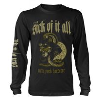 Sick of It All T Shirt Panther York Hardcore Official Mens Black Long Sleeve M