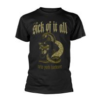 Sick of It All T Shirt Panther Band Logo York Hardcore Official Mens Black S - Small