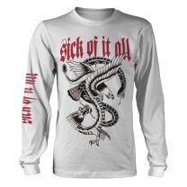 Sick of It All T Shirt Eagle York Hardcore Official Mens White Long Sleeve M
