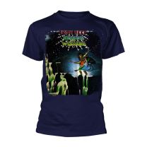 Uriah Heep T Shirt Demons and Wizards Album Cover Band Logo Official Mens Navy S - Small