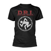 D.r.i. Dirty Rotten Imbeciles T Shirt Barbed Wire Band Logo Official Mens Black S - Small