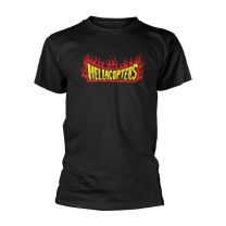 Hellacopter T Shirt Flames Band Logo Official Mens Black L - Large