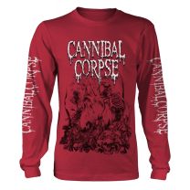 Cannibal Corpse Pile of Skulls 2018 Long-Sleeve Shirt Red L, 100% Cotton, Regular - Large