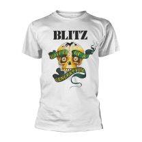 Blitz T Shirt Voice of A Generation Band Logo Official Mens White L - Large