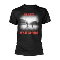 Blitz T Shirt Warriors Band Logo Official Mens Black L - Large