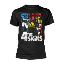 4 Skins T Shirt the Good the Bad Band Logo Official Mens Black S - Small
