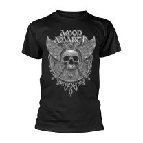 Amon Amarth T Shirt Grey Skull Band Logo Official Mens Black M - Medium